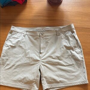 RHONE Light Tan Flat Front Shorts